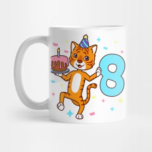 I am 8 with tiger - boy birthday 8 years old Mug